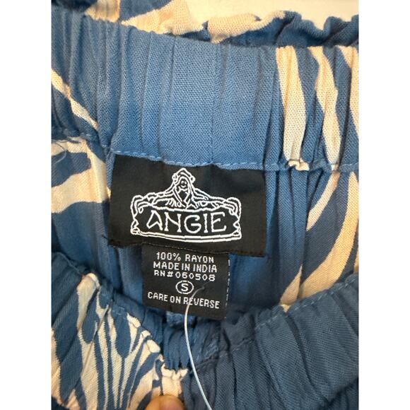 Angie Split Leg Palazzo Pants πΊ Blue Floral Boho Wide Leg | Small | Rayon - Picture 6 of 8